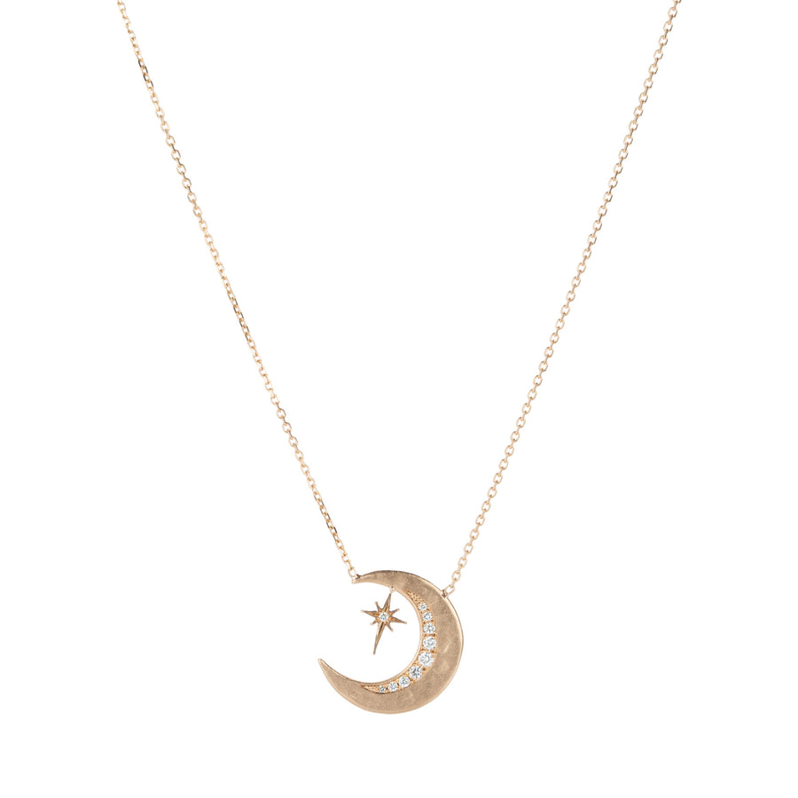 Sirciam 14k Rose Gold Starry Moon Necklace | Quadrum Gallery