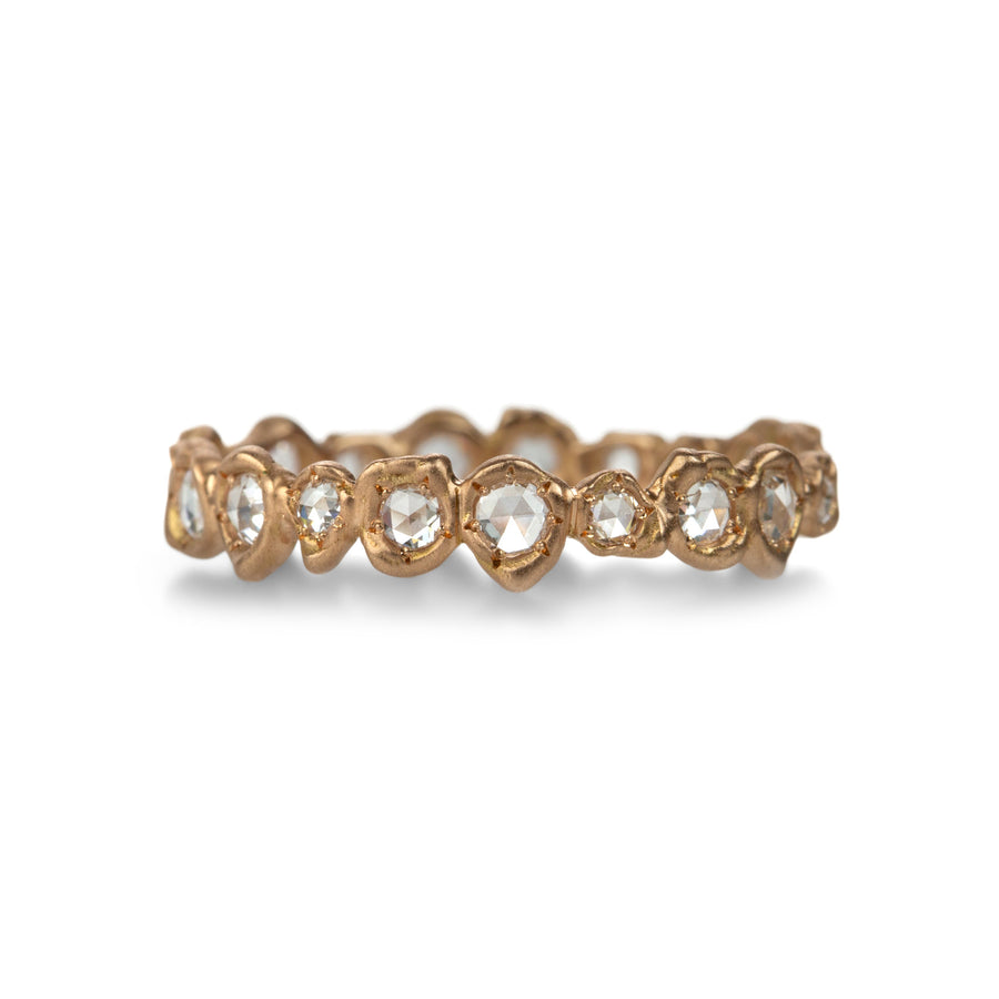 Sirciam Rose Cut Rose Gold Diamond Eternity Band | Quadrum Gallery