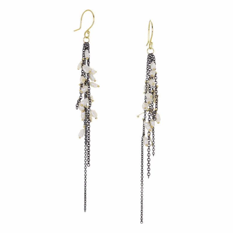 Sarah Mcguire Mixed Metal Pearl Fringe Earrings | Quadrum Gallery