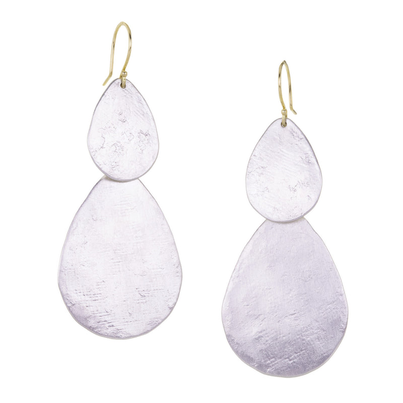 Sarah Mcguire Large Silver Parchment Teardrop Waterfall Earrings | Quadrum Gallery