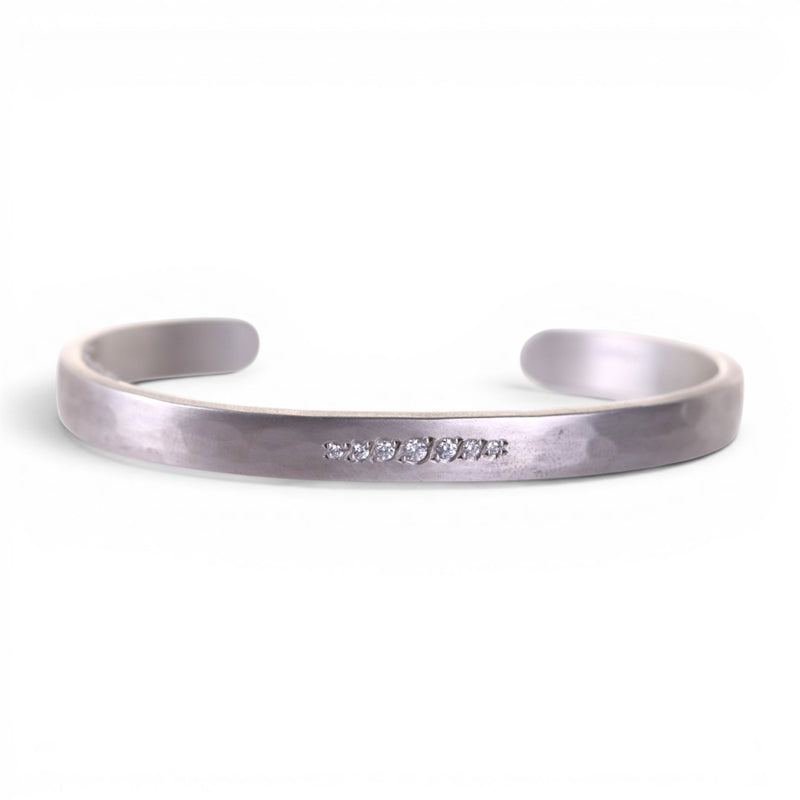 Sarah Mcguire Hammered Graduated Pave Cuff | Quadrum Gallery