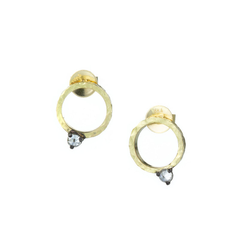 Todd Pownell 18k Circle Studs with Inverted Diamonds | Quadrum Gallery