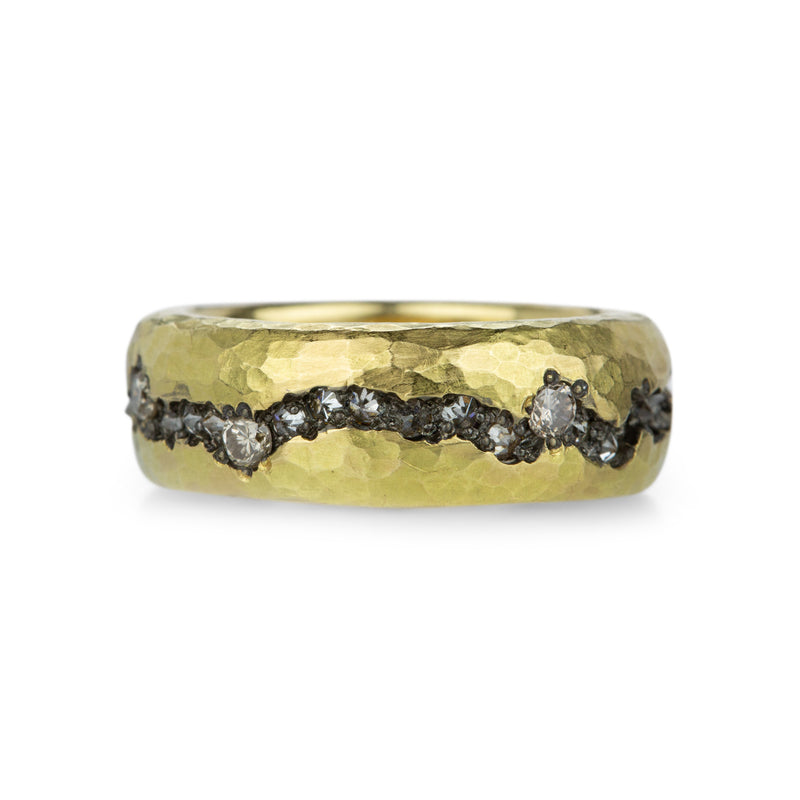 Todd Pownell Hammered 18k Diamond Fissure Band | Quadrum Gallery