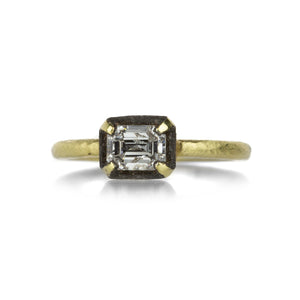 Todd Pownell Darkened Halo Emerald Cut Diamond Ring | Quadrum Gallery