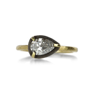 Todd Pownell Darkened Halo Pear Diamond Ring | Quadrum Gallery