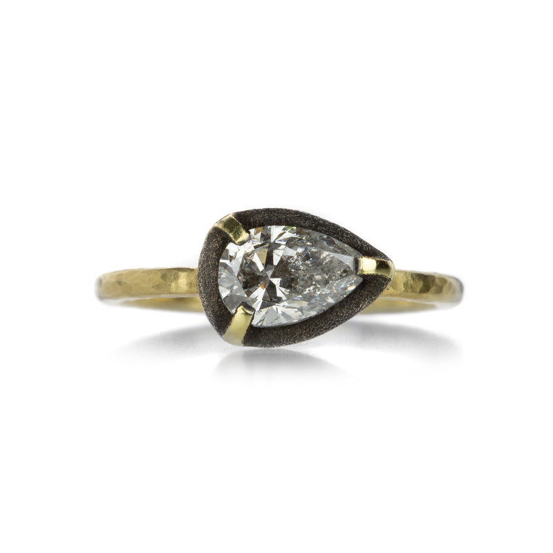 Todd Pownell Darkened Halo Pear Diamond Ring | Quadrum Gallery