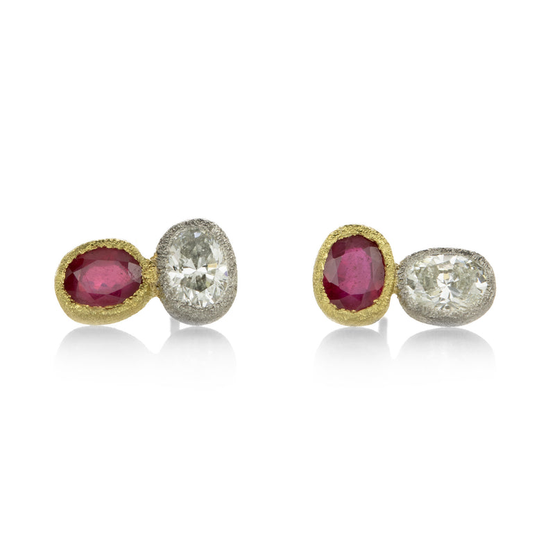 Todd Pownell Ruby and Diamond Earrings | Quadrum Gallery