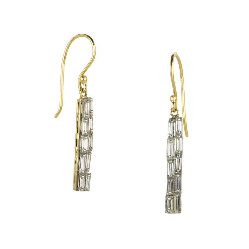 Todd Pownell Baguette Diamond Long Drop Earrings | Quadrum Gallery