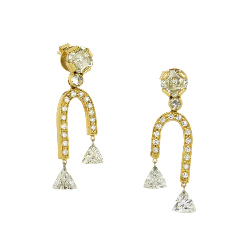 Todd Pownell Diamond Arch Drop Earrings | Quadrum Gallery
