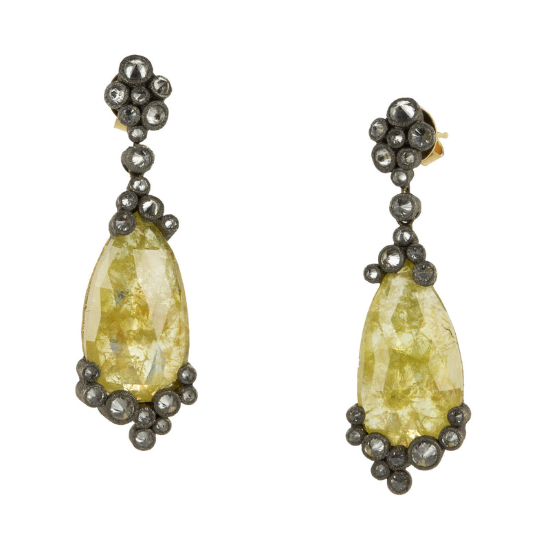 Todd Pownell Yellow Diamond Cluster Drop Earrings | Quadrum Gallery