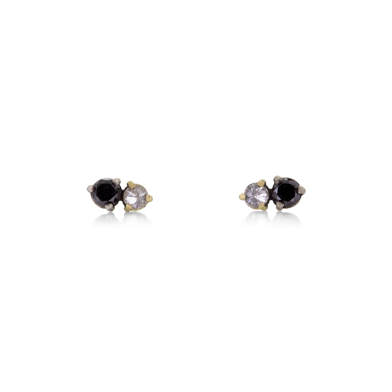 Todd Pownell Double Black and White Diamond Studs | Quadrum Gallery