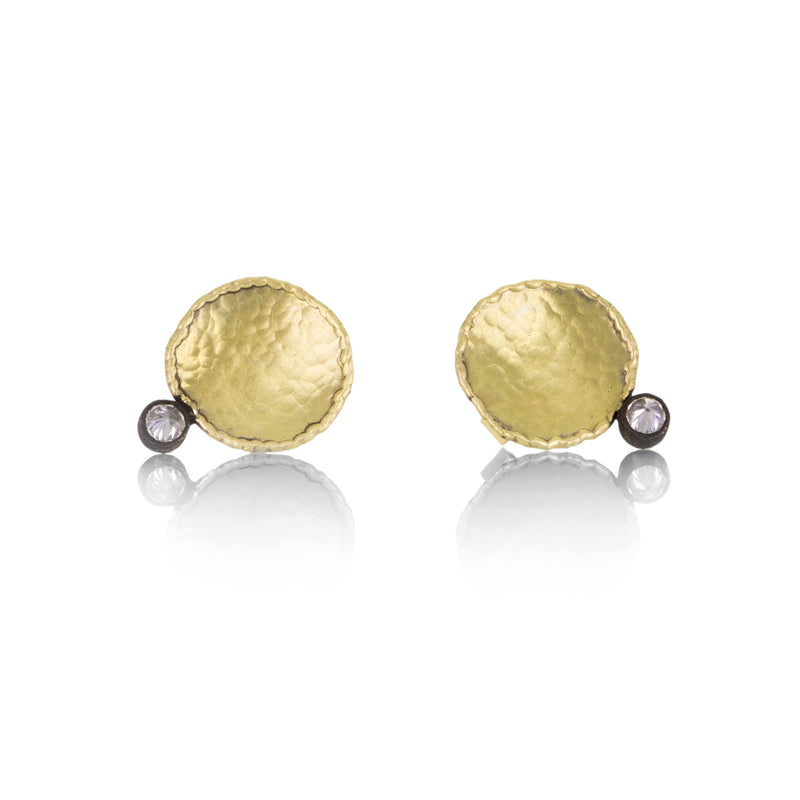 Todd Pownell Irregular Round Studs with Inverted Diamonds | Quadrum Gallery