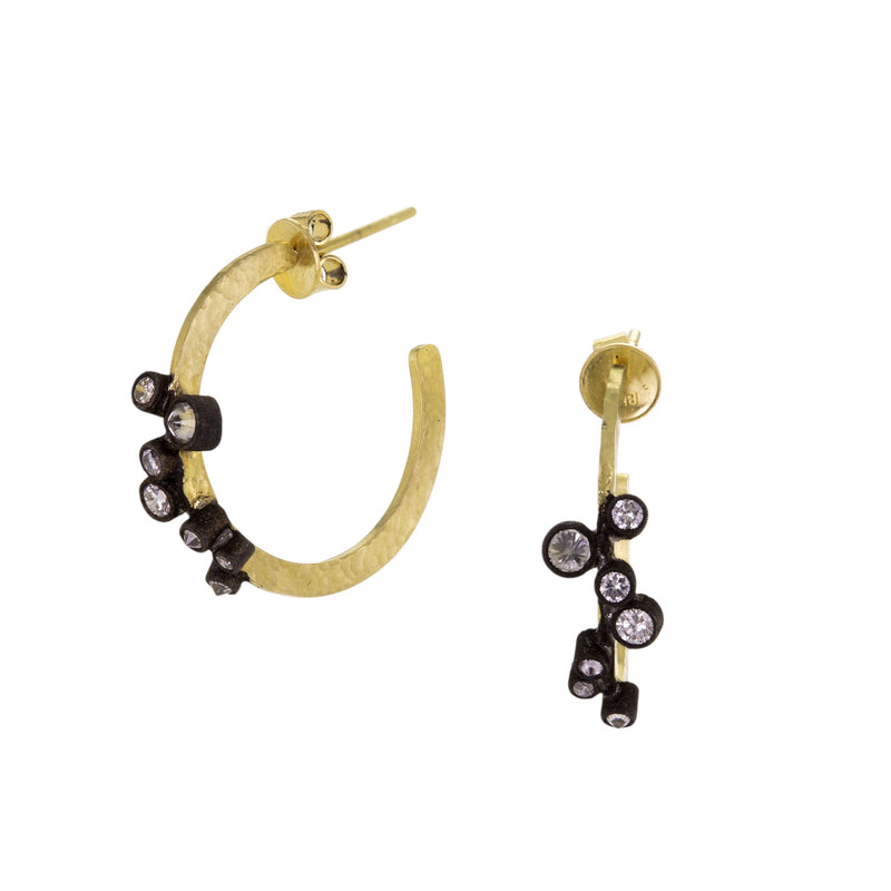 Todd Pownell Hoops with Inverted White Diamonds | Quadrum Gallery