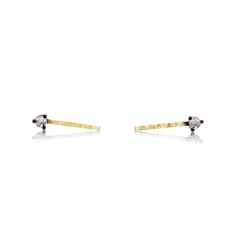 Todd Pownell Bar and Diamond Stud Earrings | Quadrum Gallery