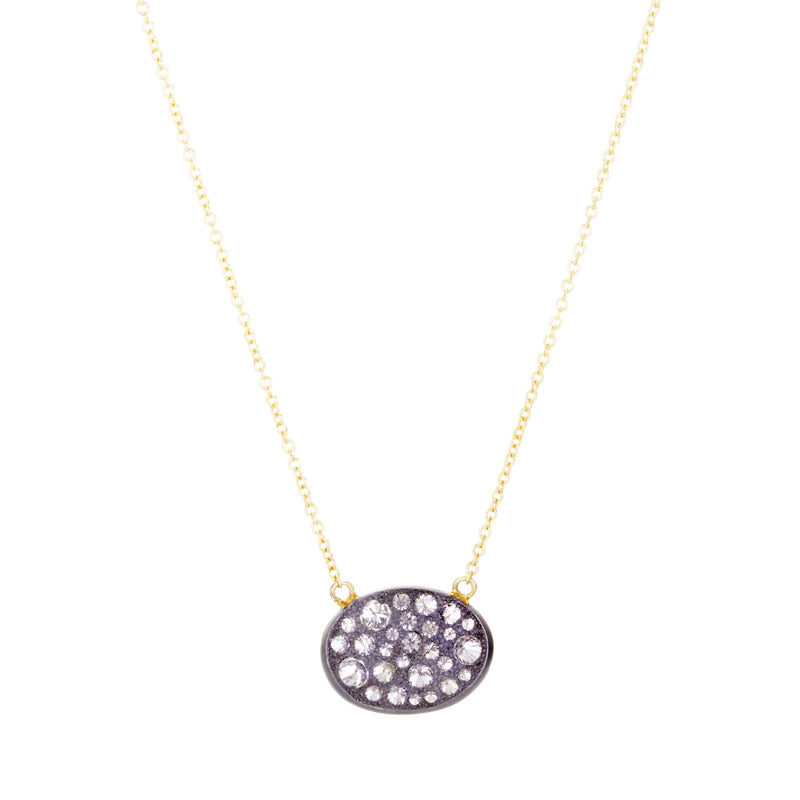 Todd Pownell Concave Oval Disc Pendant Necklace with Diamonds | Quadrum Gallery