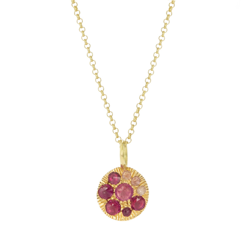 Tamsin Rasor Mini Barbed Sapphire and Ruby Disc (Pendant Only) | Quadrum Gallery