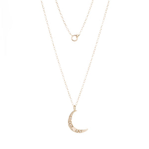 Victoria Cunningham 14k and Diamond Crescent Pendant Necklace | Quadrum Gallery