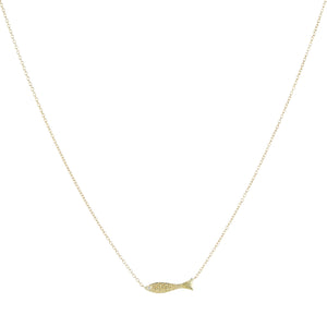 Victoria Cunningham Tiny Fish with Diamond Eye Necklace  | Quadrum Gallery