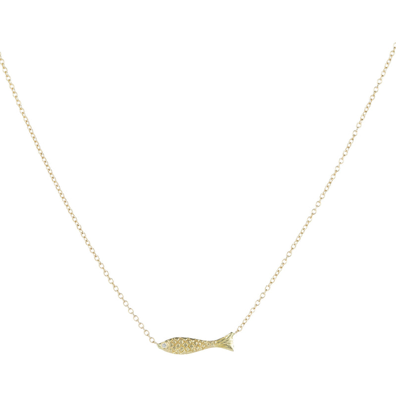 Victoria Cunningham Tiny Fish with Diamond Eye Necklace  | Quadrum Gallery