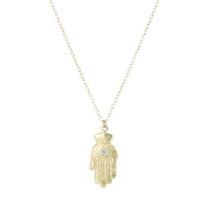 Victoria Cunningham Hamsa with Diamond Pendant Necklace  | Quadrum Gallery