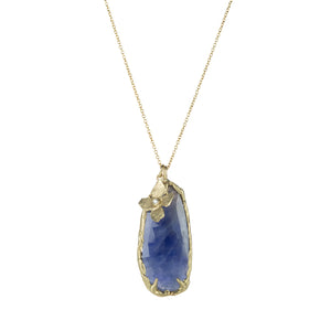 Victoria Cunningham Blue Sapphire and Flower Pendant Necklace | Quadrum Gallery