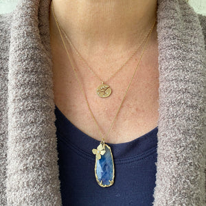 Victoria Cunningham Blue Sapphire and Flower Pendant Necklace | Quadrum Gallery
