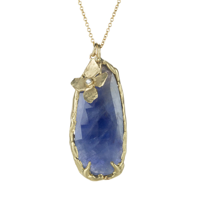 Victoria Cunningham Blue Sapphire and Flower Pendant Necklace | Quadrum Gallery