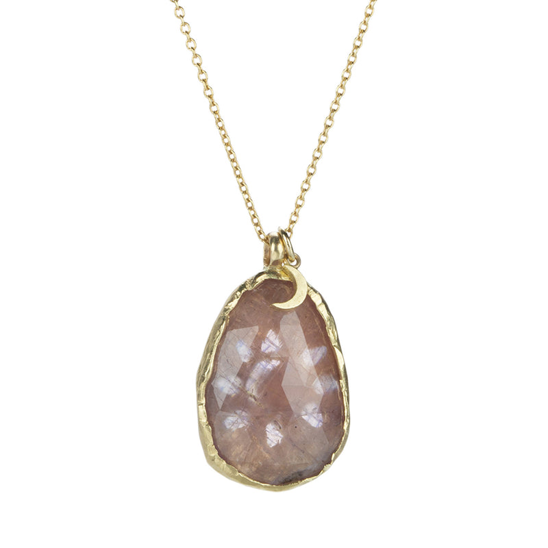 Victoria Cunningham Light Pink Sapphire Moon and Star Pendant Necklace | Quadrum Gallery
