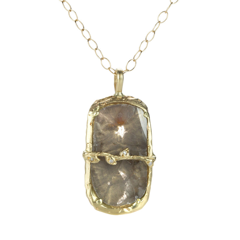 Victoria Cunningham Rustic Diamond Slice Window Pendant Necklace | Quadrum Gallery