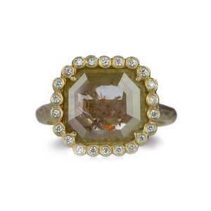 Victoria Cunningham Large Rustic Diamond Halo Ring | Quadrum Gallery