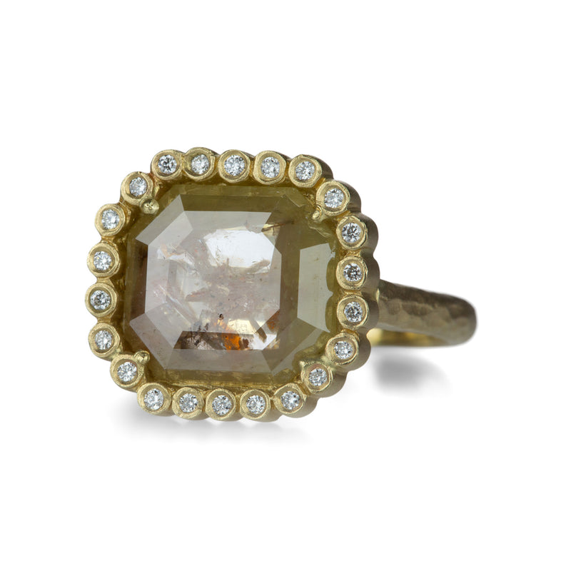 Victoria Cunningham Large Rustic Diamond Halo Ring | Quadrum Gallery