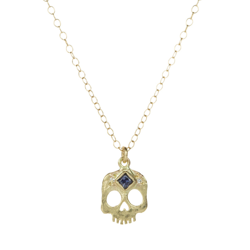 Victoria Cunningham 14k Sapphire Skull Pendant Necklace | Quadrum Gallery