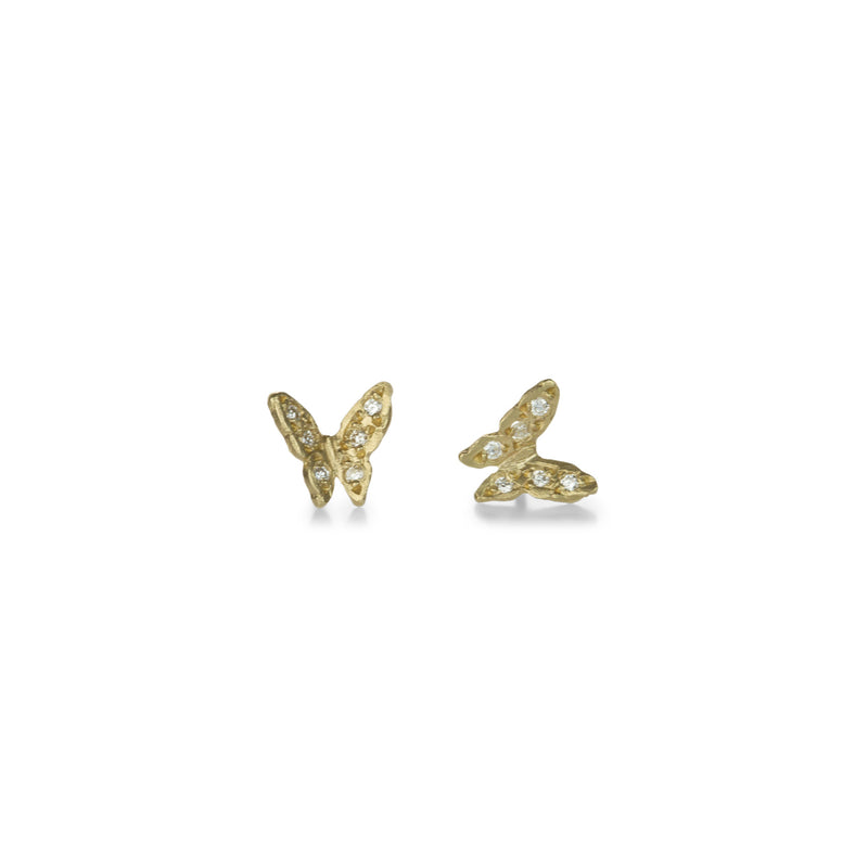 Victoria Cunningham 14k Pave Pointed Butterfly Studs | Quadrum Gallery