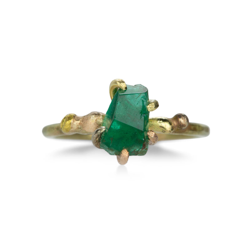 Variance Small Mixed Metal Zambian Emerald Ring | Quadrum Gallery