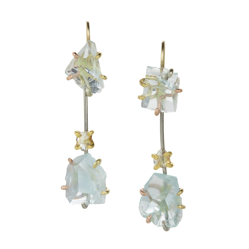 Variance Aquamarine and Diamond Day to Night Earrings | Quadrum Gallery