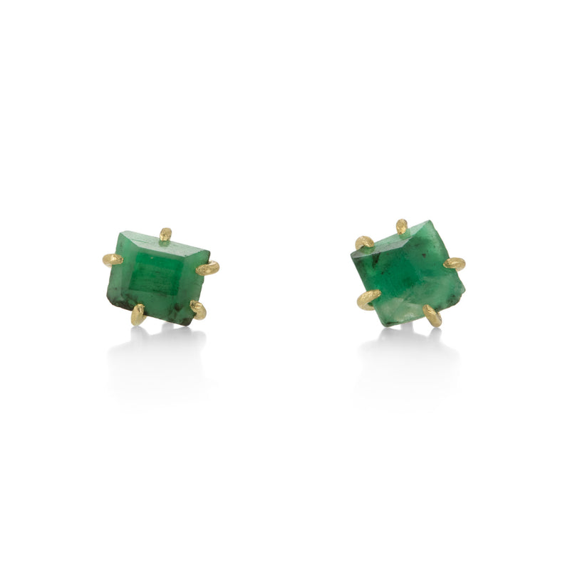 Variance Brazilian Emerald Prong Set Stud Earrings | Quadrum Gallery
