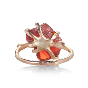 Variance Mexican Fire Opal and Gold Embedded Ring | Quadrum Gallery