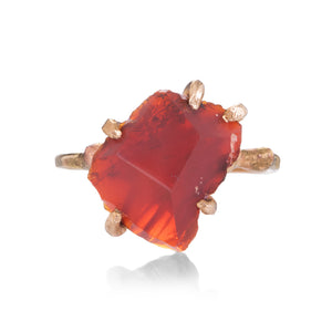 Variance Mexican Fire Opal and Gold Embedded Ring | Quadrum Gallery