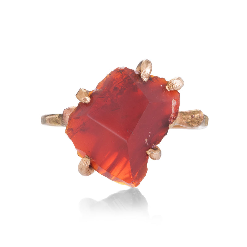 Variance Mexican Fire Opal and Gold Embedded Ring | Quadrum Gallery