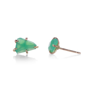 Variance Asymmetrical Chrysoprase Stud Earrings | Quadrum Gallery