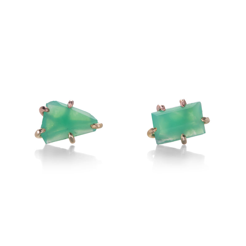 Variance Asymmetrical Chrysoprase Stud Earrings | Quadrum Gallery