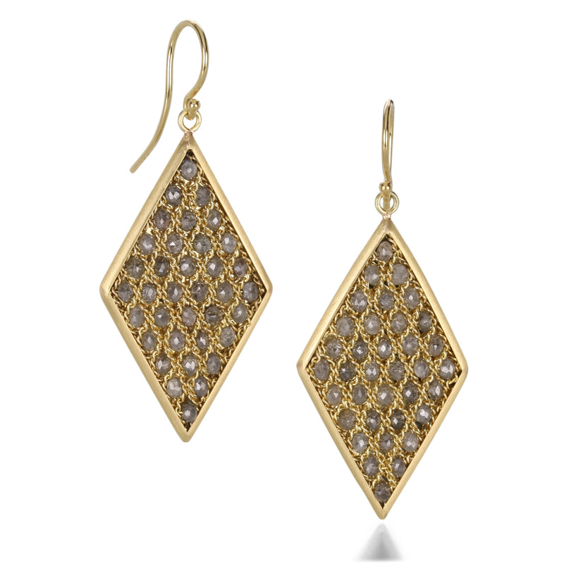 Amali Gray Diamond  Shaped Textile Earrings | Quadrum Gallery