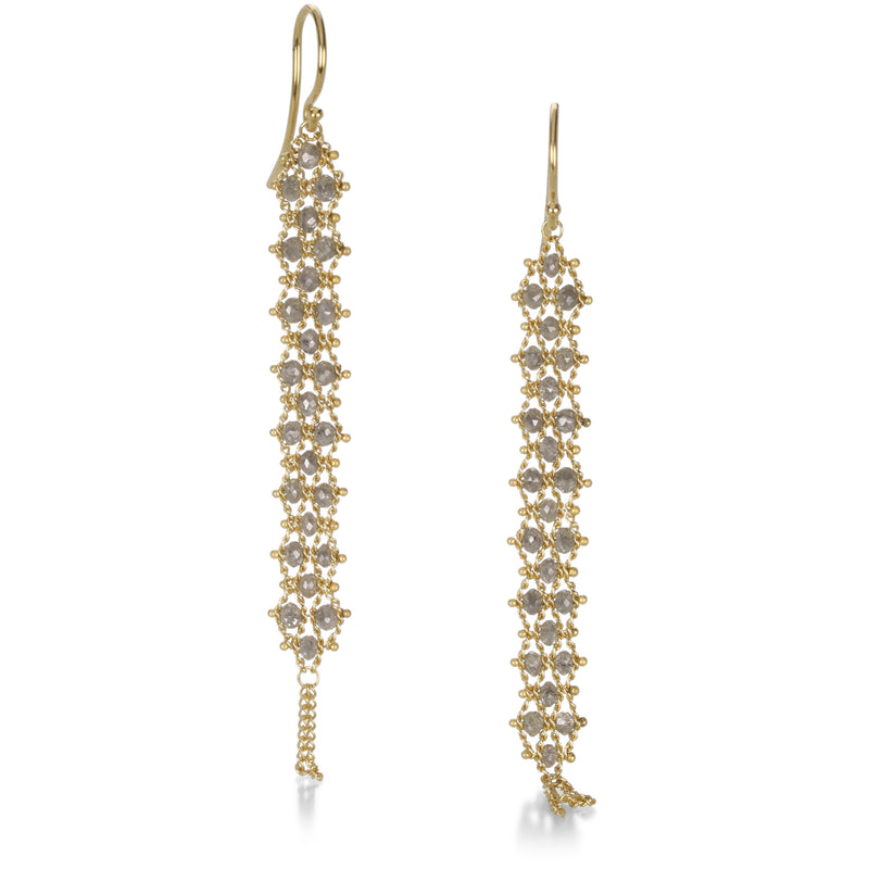 Amali Long Gray Diamond Textile Earrings | Quadrum Gallery