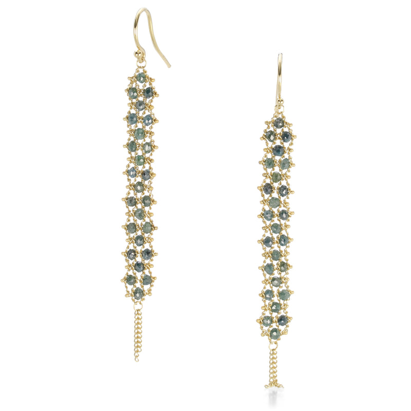 Amali Blue Diamond Textile Earrings | Quadrum Gallery