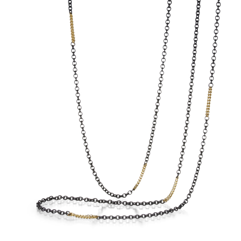 Amali Long Mixed Metal Station Necklace | Quadrum Gallery