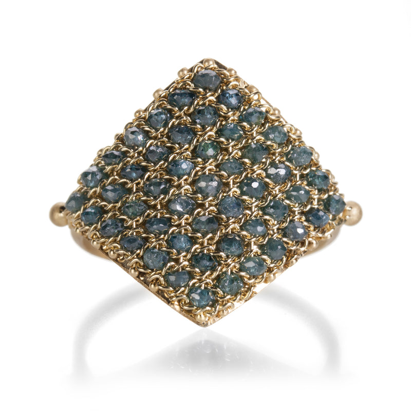 Amali Blue Diamond Textile Ring | Quadrum Gallery