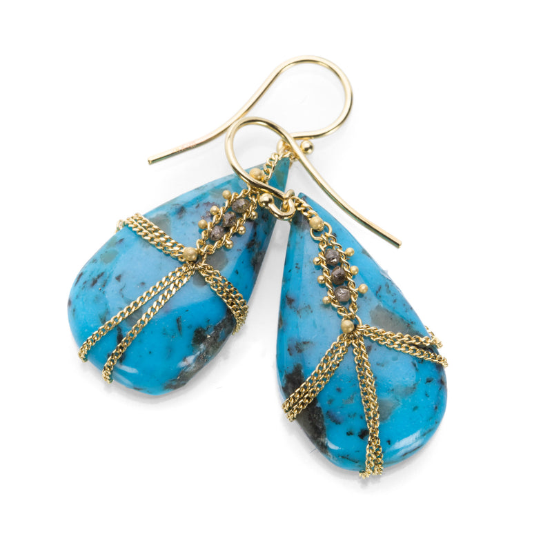 Amali Gray Diamond Draped Turquoise Earrings | Quadrum Gallery