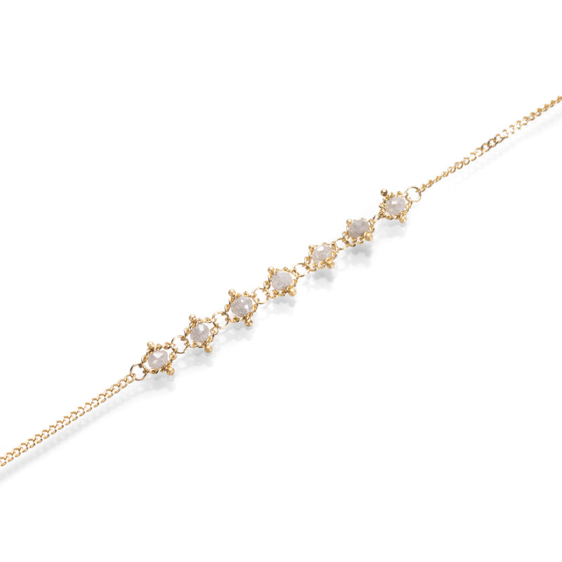 Amali Silver Diamond Bead Textile Bracelet | Quadrum Gallery