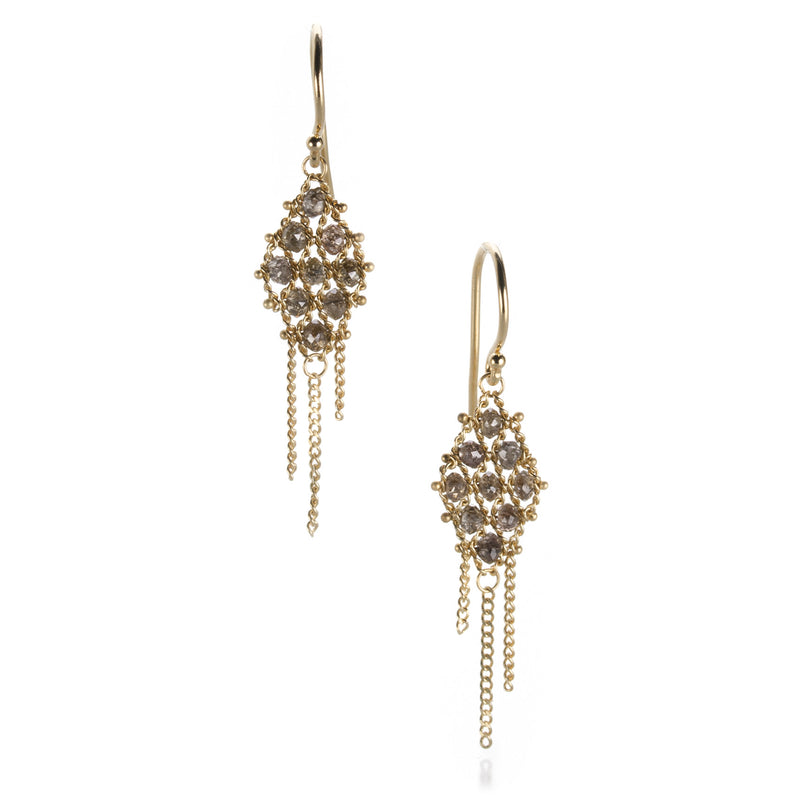 Amali Small Champagne Diamond Textile Earrings | Quadrum Gallery