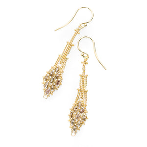 Amali Champagne Diamond Textile Drop Earrings | Quadrum Gallery
